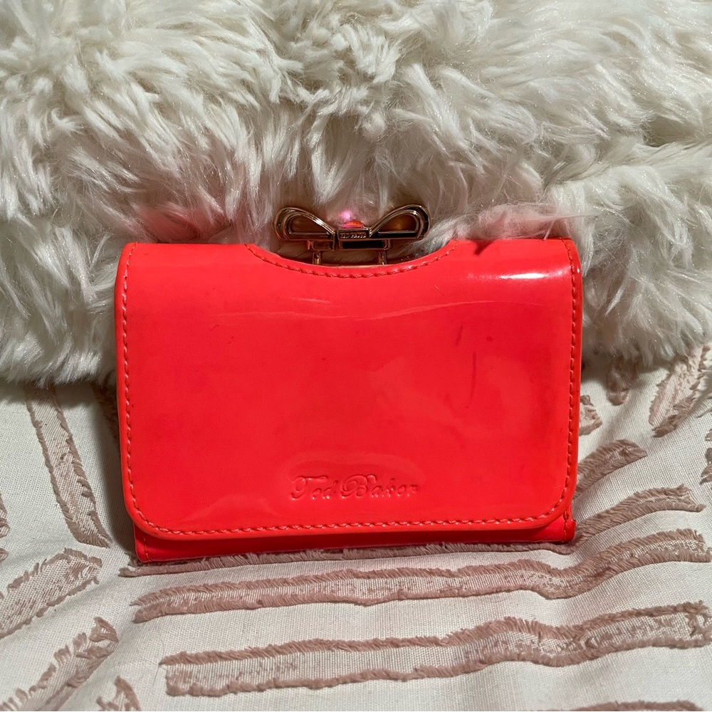 Ted Baker neon coral wallet